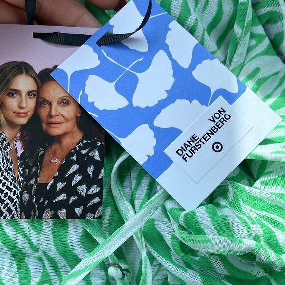 DVF for Target strappy mesh sea twig green mini dress New - Picture 5 of 8